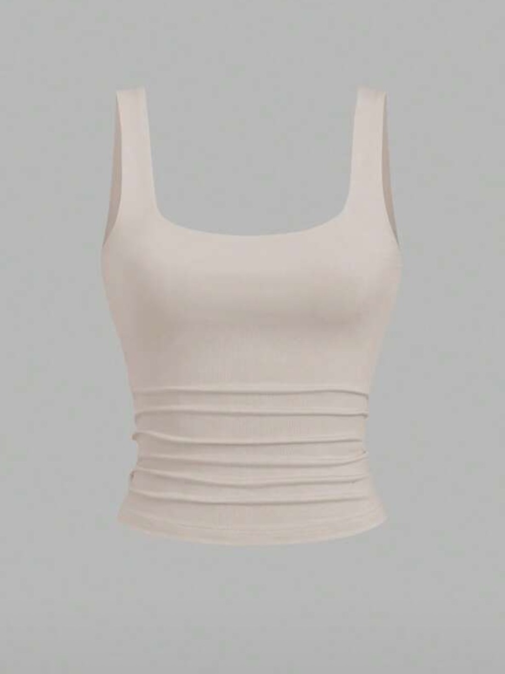 Beige Square Neck Tank Top